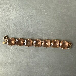 J. Crew Elegant Gold Bracelet with Brown Stones